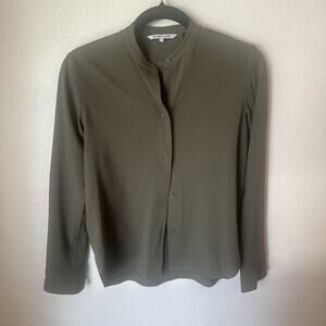 Helmut Lang Blouse Button Down Organza Green‎ Luxe Minimal  Size XS